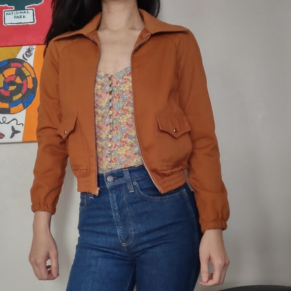 Tomboy vintage bomber canvas jacket size xs/s